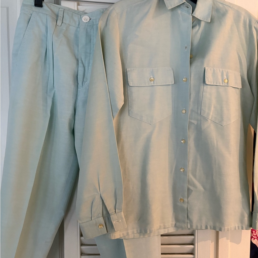 Yves Daniel seafoam green set.
